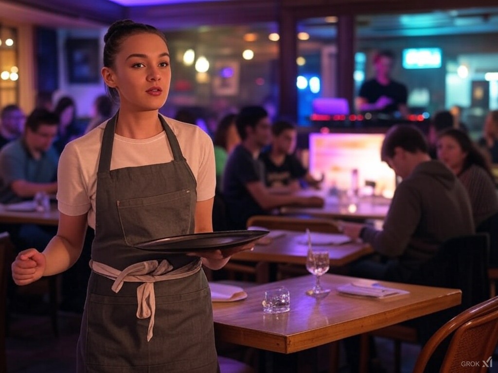 Junge Menschen in einem Restaurant